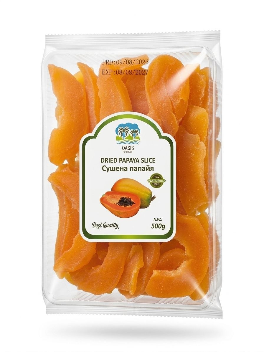 Папайя слайс сушена помаранчева (цукат)